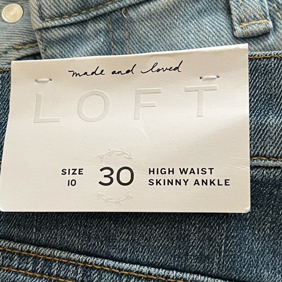 NWT, Loft high waist skinny ankle jean, Size 10 - Picture 3 of 4